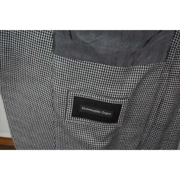 Ermenegildo Zegna Manhattan White Black Woven Cashmere blend Sport Coat 46R - Picture 8 of 10
